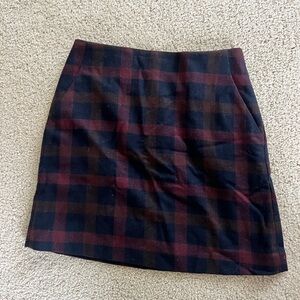 UNIQLO Plaid Checkered Skirt - Black and Rust